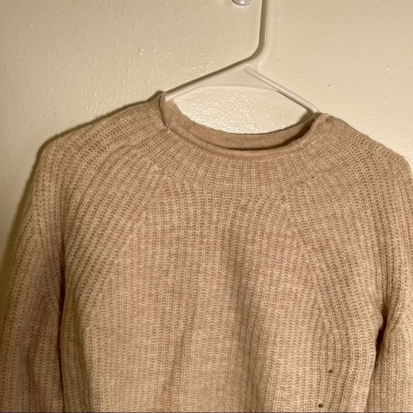 Topshop Ribbed Cropped Crew Neck Knitted Sweater Nude - Picture 9 of 12
